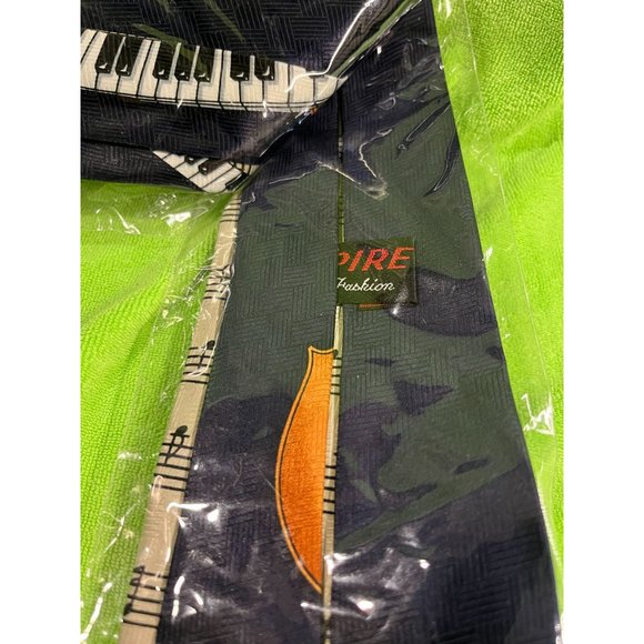 OLLIERV Empire High Fashion Jazz Musicians Tie Cello Keyboard Musical Score NWOT - Picture 4 of 7
